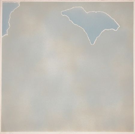 リトグラフ Goode - Untitled (blue paper clouds)