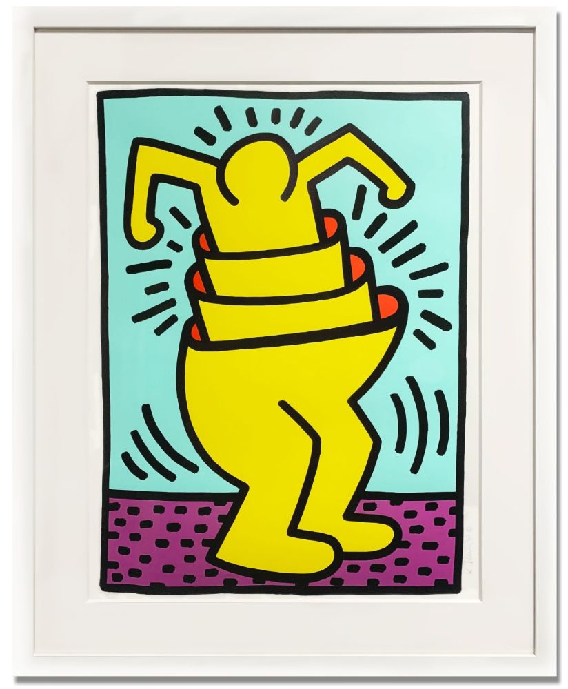 シルクスクリーン Haring - Untitled (Cup Man)