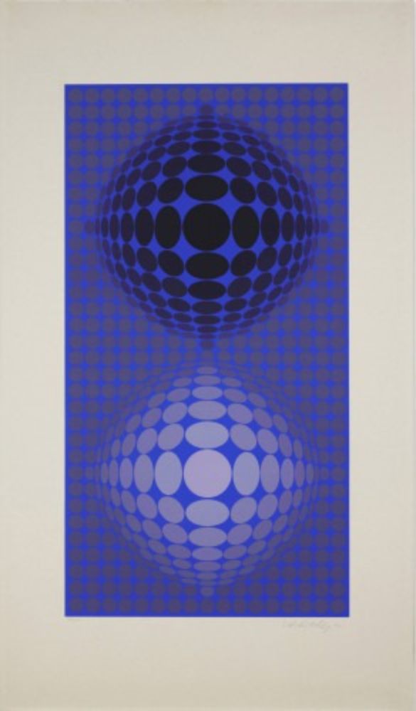シルクスクリーン Vasarely - Untitled (Dual Spheres)