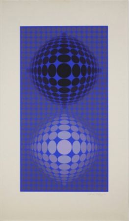 シルクスクリーン Vasarely - Untitled (Dual Spheres)