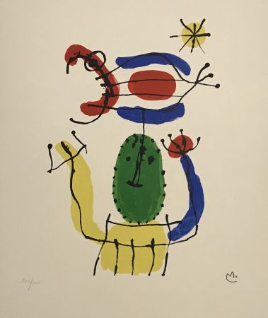リトグラフ Miró - Untitled (Green Head)
