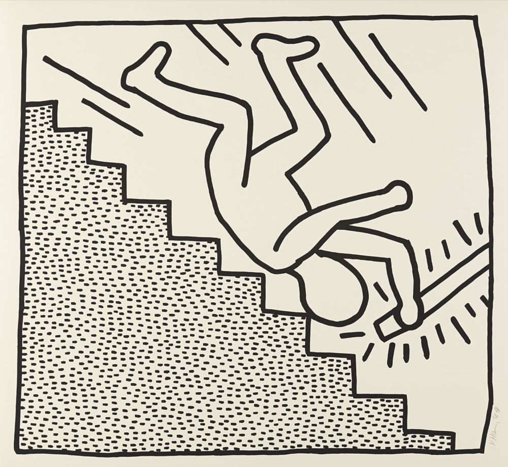 シルクスクリーン Haring - Untitled (Plate 16) from The Blueprint Drawings