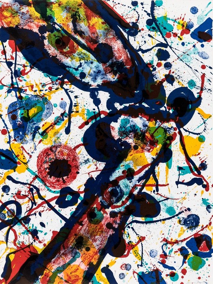 リトグラフ Francis - Untitled (Poèmes dans le ciel) L 269