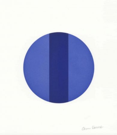 沈み彫り Herrera - Untitled (Vertical Blue Band)