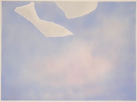 リトグラフ Goode - Untitled (white paper clouds)