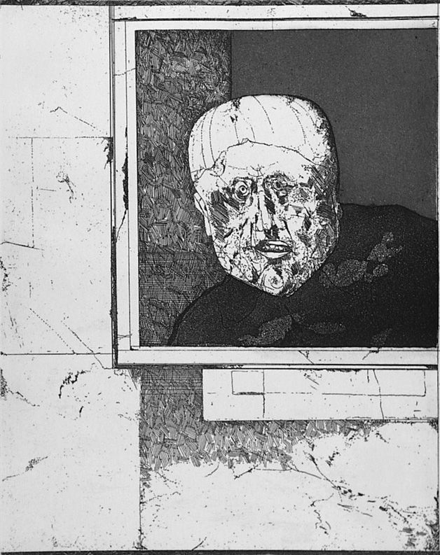 エッチング Plattner - Uomo alla finestra