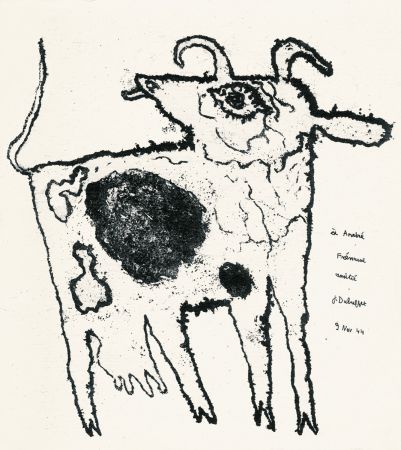リトグラフ Dubuffet - Vache belue dans une ville