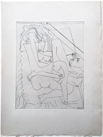 彫版 Picasso - Valentine Penrose : DONS DES FÉMININES. Une très belle eau-forte originale (1951)