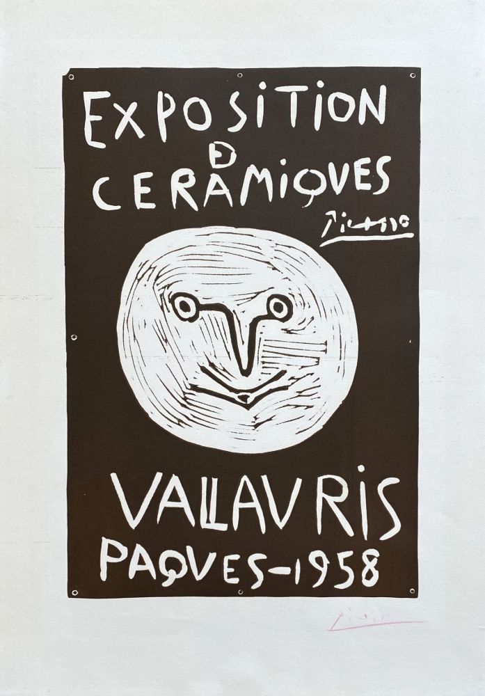 リノリウム彫版 Picasso - Vallauris 1958