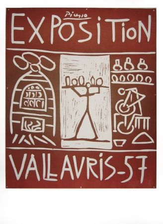 リノリウム彫版 Picasso - Vallauris 57