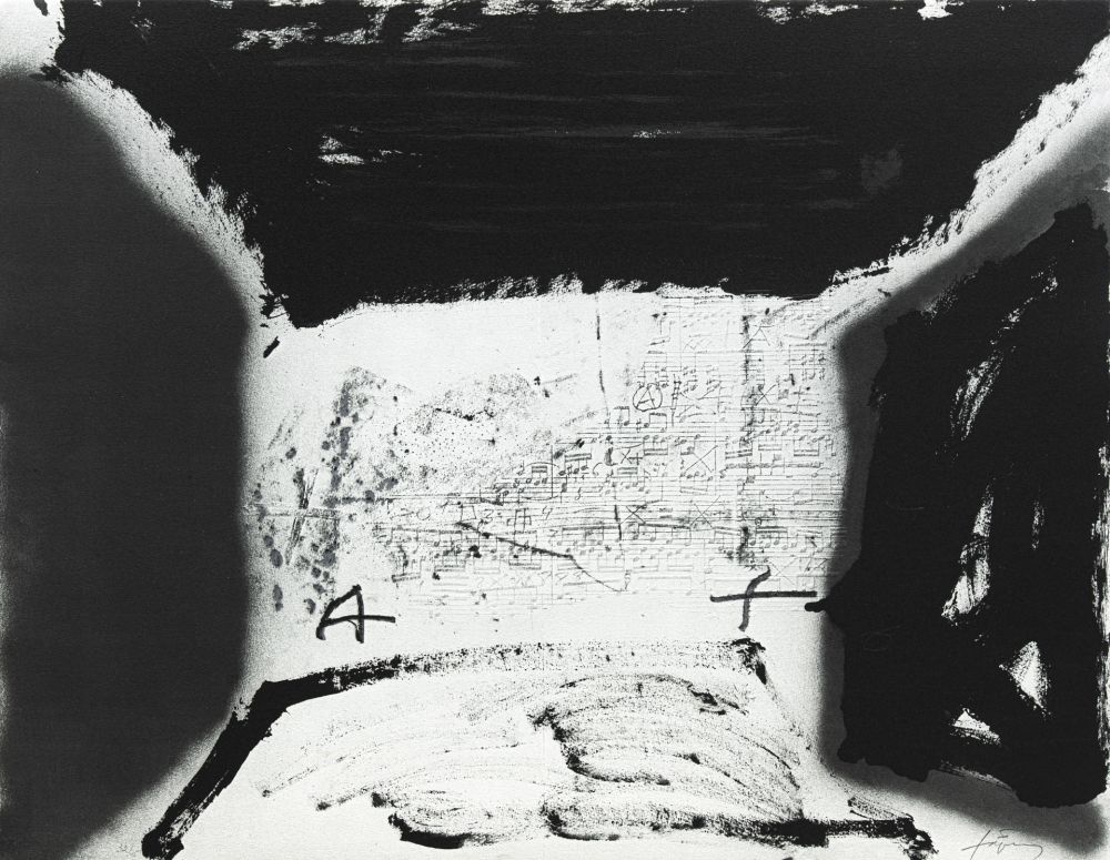 リトグラフ Tàpies - Variation/thème musical 16 