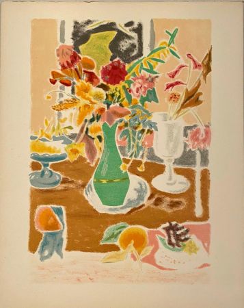 リトグラフ Cavailles - Vase de fleurs