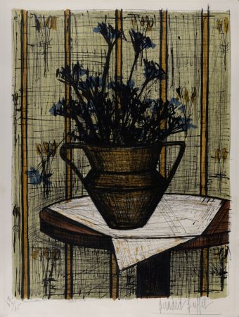 リトグラフ Buffet - Vase de fleurs, 1964