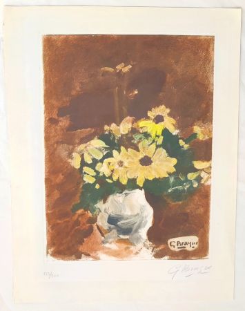 エッチング Braque - Vase de fleurs jaunes 
