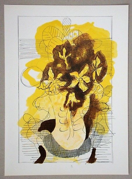 リトグラフ Braque (After) - Vase jaune