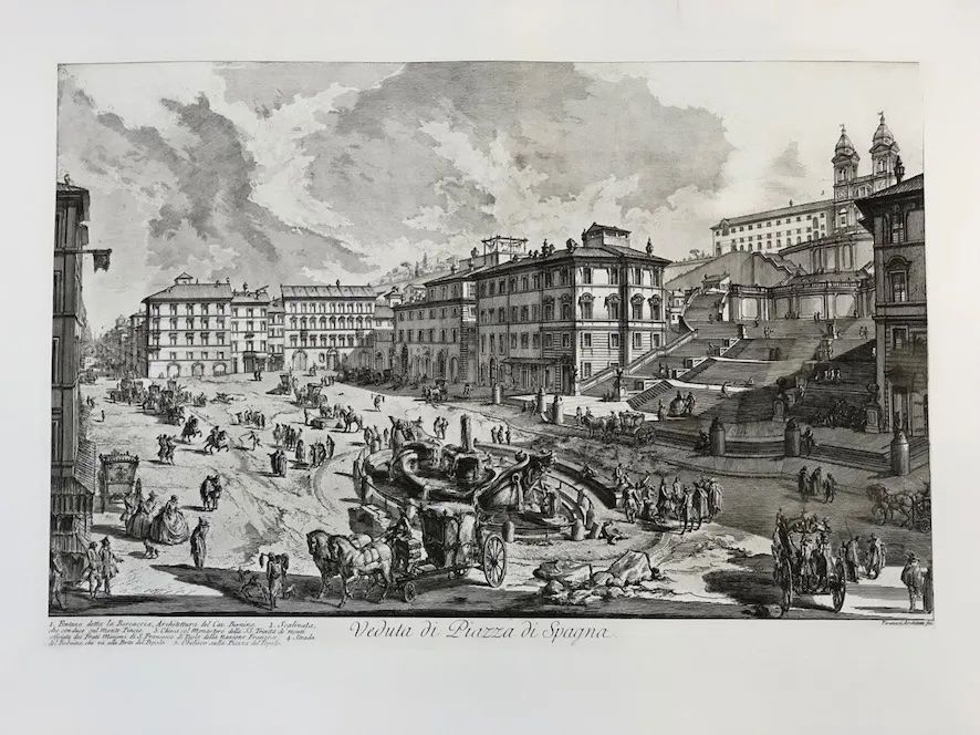 エッチング Piranesi - Veduta de la Piazza di Spagna
