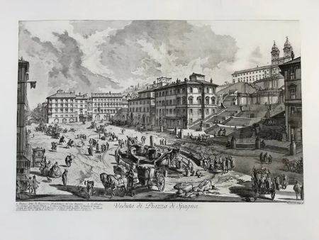 エッチング Piranesi - Veduta de la Piazza di Spagna