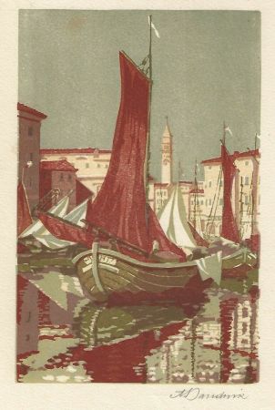 リノリウム彫版 Baudnik - Venedig / Venice