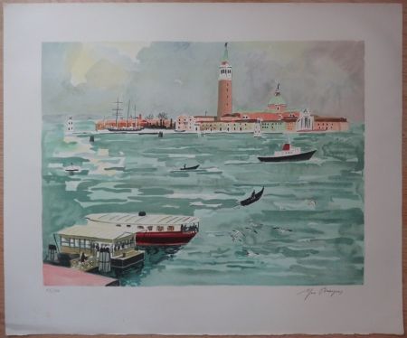リトグラフ Brayer - Venise vue de la mer