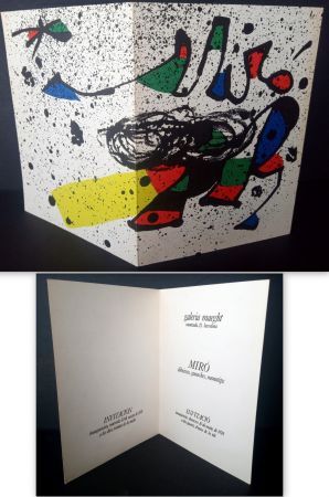 リトグラフ Miró - Vernissage Miró Dibuixos, Gouaches, Monotips Galeria Maeght 
