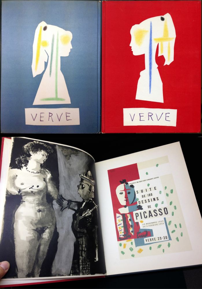 挿絵入り本 Picasso - VERVE N° 29-30. Suite de 180 dessins de Picasso (The Human Comedy. 1954)