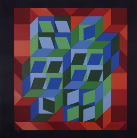 リトグラフ Vasarely - Victor Vasarely (1906-1997) - Kinetic Composition, 1978 - Hand-signed & numbered!
