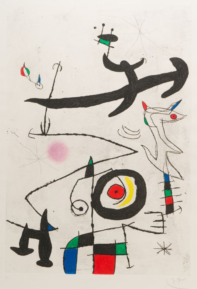 カーボランダム Miró - Village D'Oiseaux, (Village of the Birds), 1969