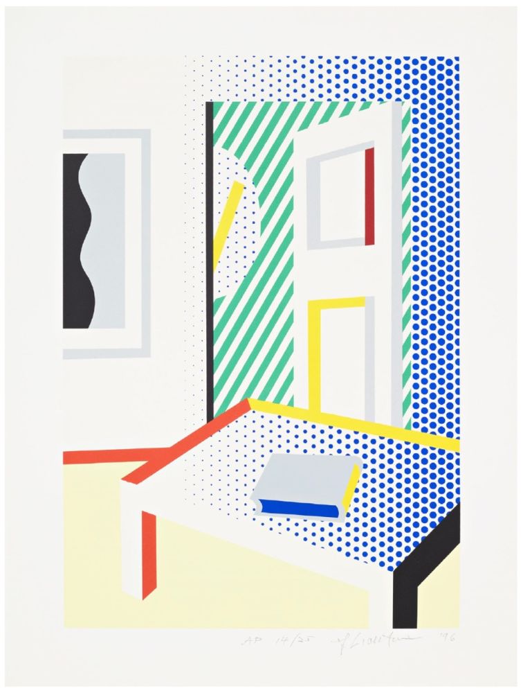 シルクスクリーン Lichtenstein - Virtual Interior with Book, 1996