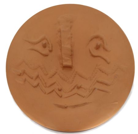 セラミック Picasso - Visage au masque de chevrons