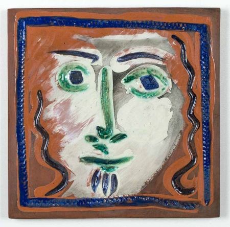 セラミック Picasso - Visage aux cheveux bouclés (Curly Haired Face), 1968-1969