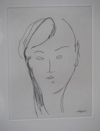 彫版 Modigliani - Visage de femme (1920)