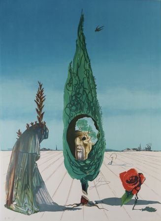 リトグラフ Dali - Vision Surrealist Enigma of The Rose