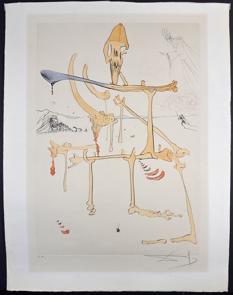 彫版 Dali - Visions de Quevedo Paysage avec Squelette Landscape with Skeleton