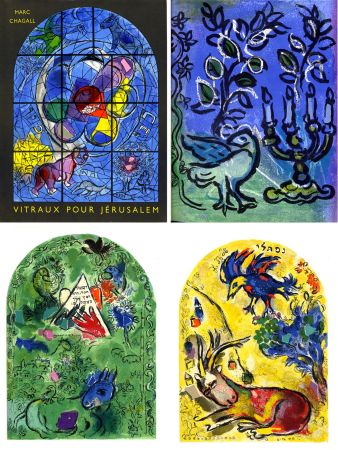挿絵入り本 Chagall - VITRAUX POUR JÉRUSALEM. Avec deux lithographies originales de Marc Chagall et 36 lithographies par Charles Sorlier (1962)