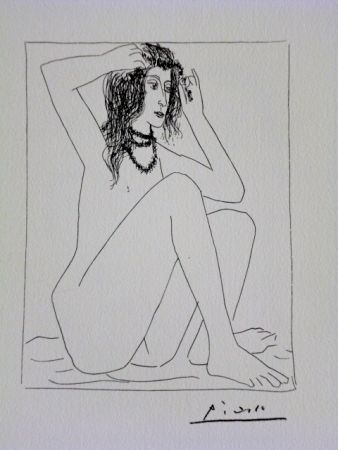 リトグラフ Picasso - Vollard, Seated Nude Crowning Herself With Flowers