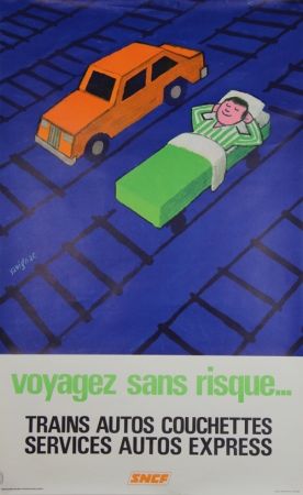 リトグラフ Savignac - Voyagez sans Risques