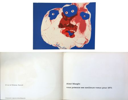 リトグラフ Rebeyrolle - Vœux d'Aimé Maeght pour 1971 : LITHOGRAPHIE ORIGINALE DE REBEYROLLE