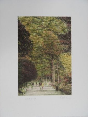 リトグラフ Altman - Walking in Central Park
