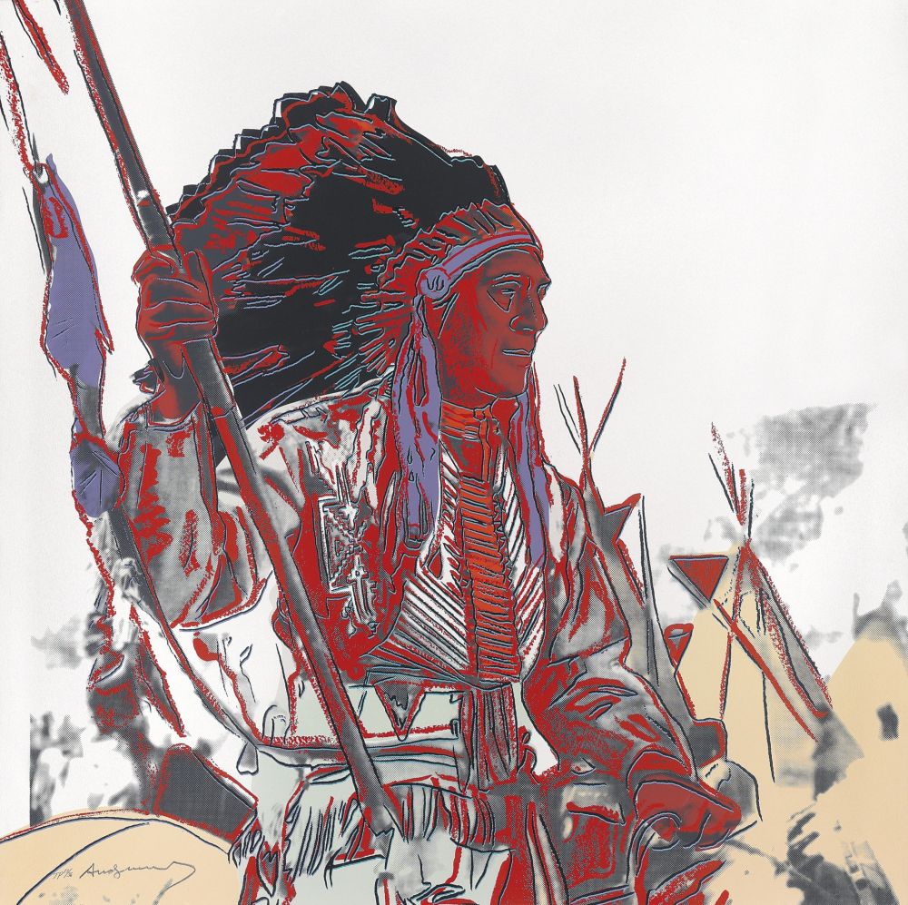 シルクスクリーン Warhol - War Bonnet Indian (FS II.373)