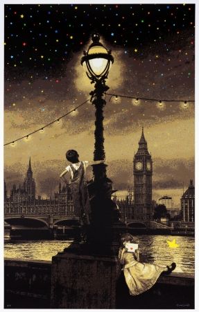 シルクスクリーン Roamcouch - When you wish upon a star - London (sepia edition)