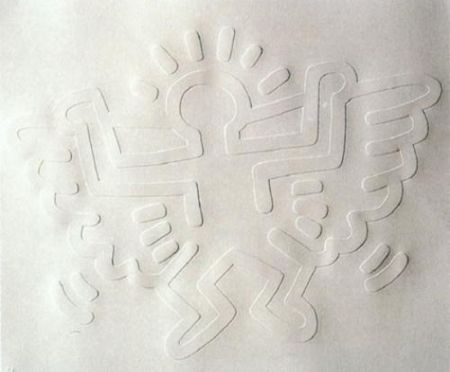 シルクスクリーン Haring - White Icons: Angel