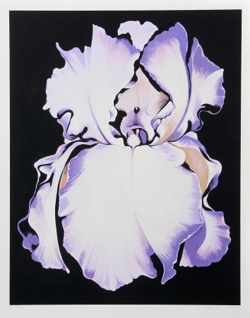 シルクスクリーン Nesbitt - White Iris on Black