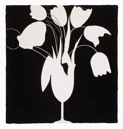 シルクスクリーン Sultan - White Tulips and Vase