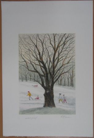 リトグラフ Altman - Winter in the Park