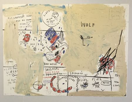 シルクスクリーン Basquiat - Wolf Sausage