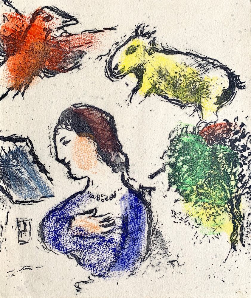 リトグラフ Chagall - Woman with animals 
