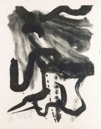 リトグラフ De Kooning - Woman with long hair and corset