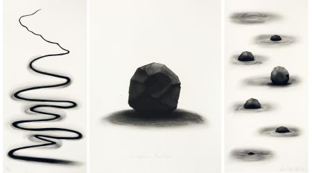 エッチング Nash - Wooden boulder, triptych