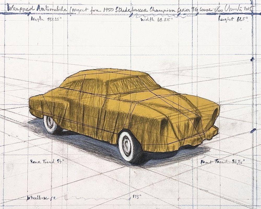 リトグラフ Christo - Wrapped Automobile, Project for Studebaker