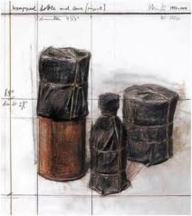 リトグラフ Christo - Wrapped Bottle and Cans (Project)